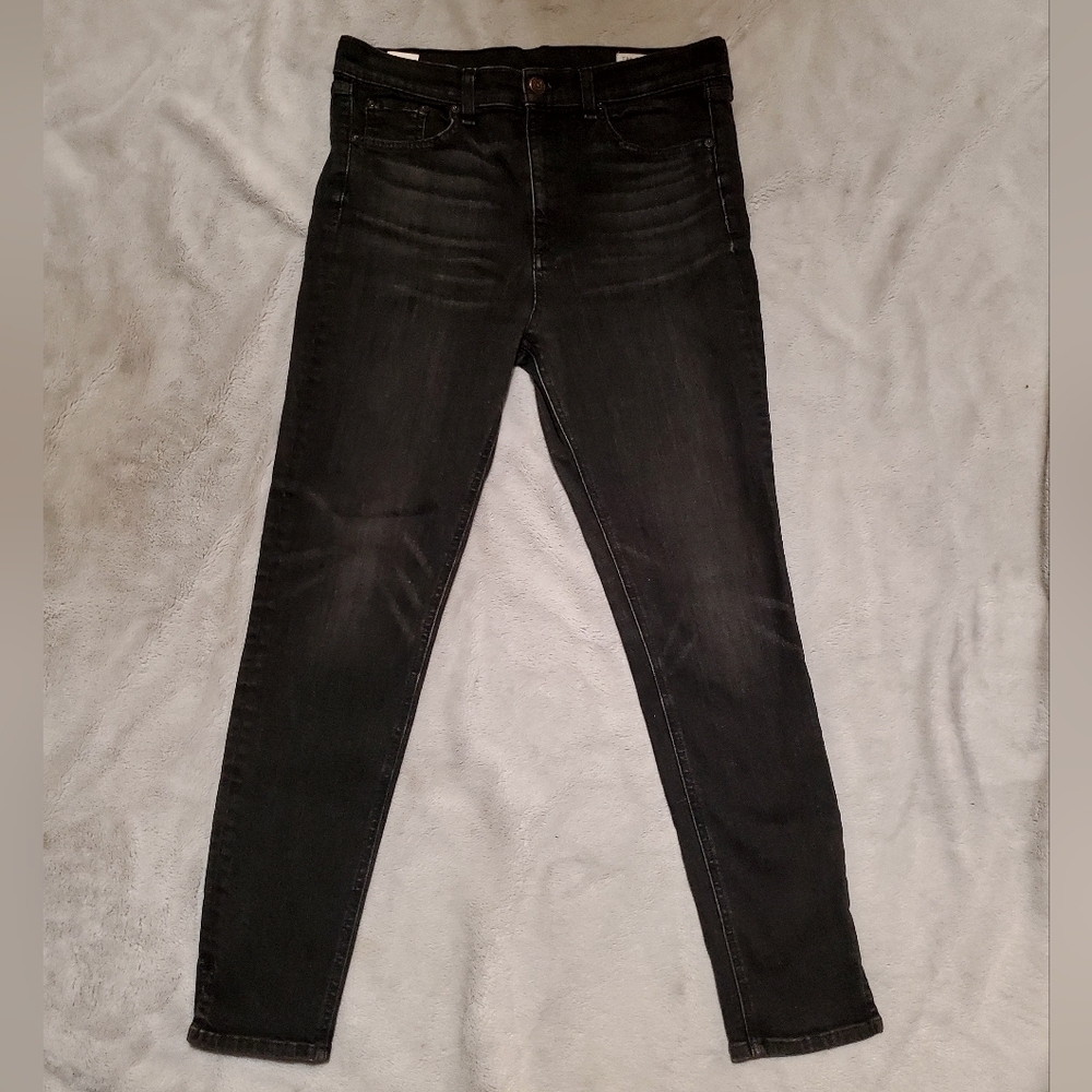 Rag & Bone Gray Black High Rise Ankle Skinny Jean Size 30